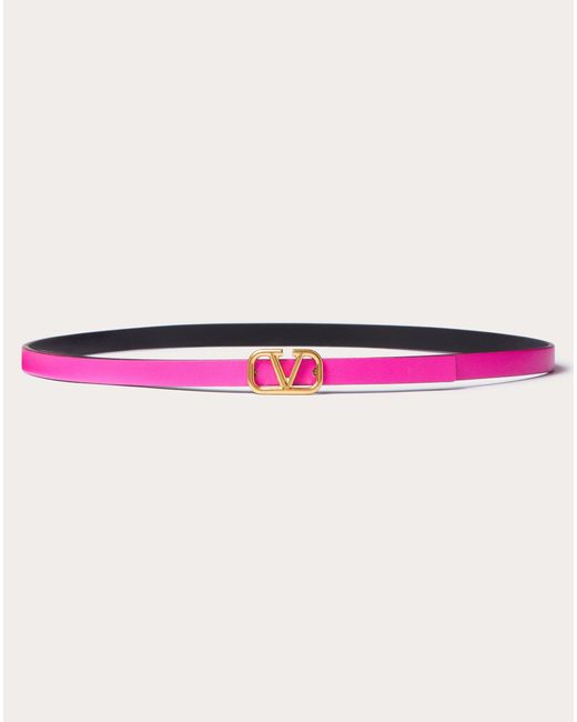 Valentino Garavani Multicolor Vlogo Signature Reversible Shiny Calfskin Belt - 10mm / 1.2 In.