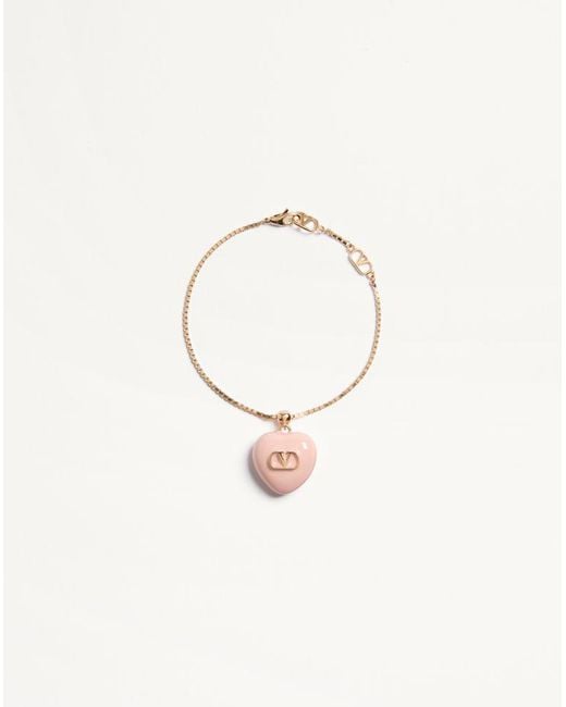 Valentino Garavani Natural Coeur Royal Metal And Enamel Bracelet