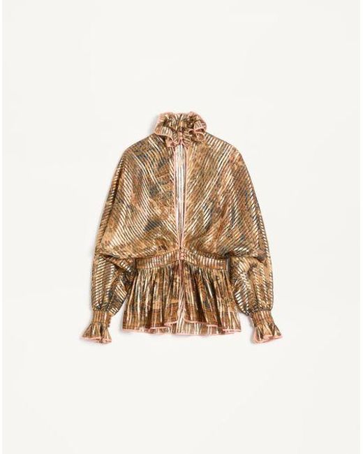 Valentino ヴォヤージュ イマジネールプリント カシミア ピーキンシャツ 女性 マルチカラー Natural