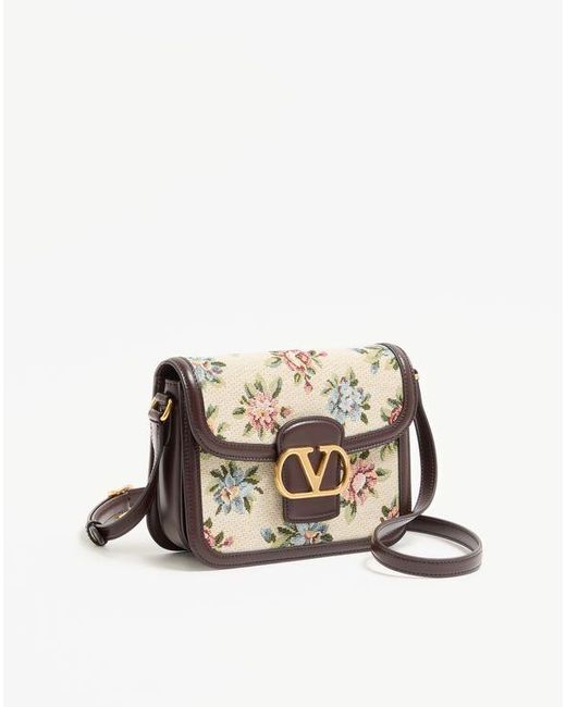 Petit Sac Porté Épaule 9To5 En Jacquard Papier Floral Femme Valentino Garavani en coloris Natural