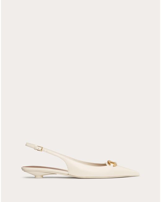 Valentino Garavani Natural THE BOLD EDITION VLOGO SLINGBACK-BALLERINAS AUS KALBSLEDER, 20 MM