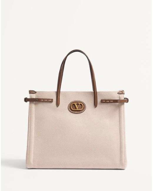 Valentino Garavani Natural Antibes Medium Canvas Shopping Bag for men