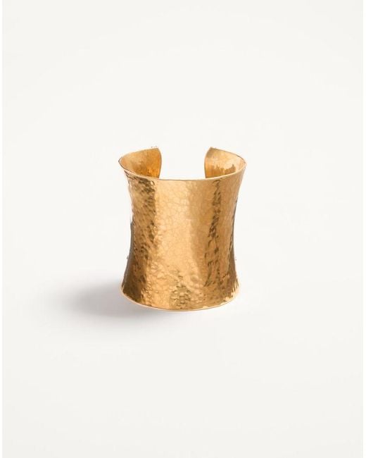 Valentino Garavani White Cuffy Antiqued Metal Bracelet