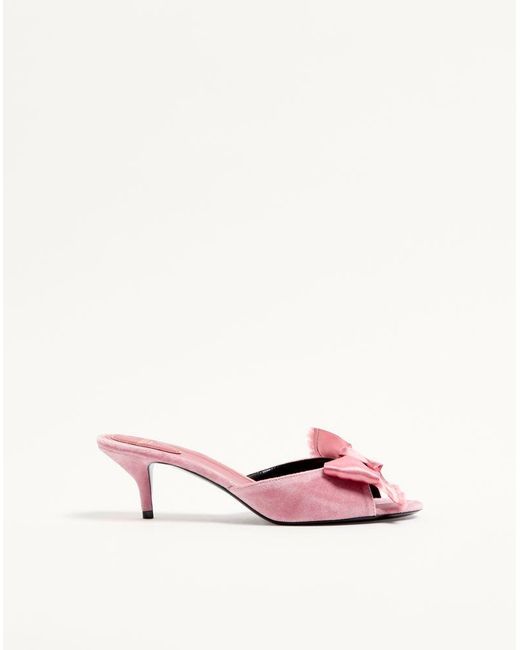 Valentino Garavani Pink Marie A Velvet Slide Sandal 55Mm 36