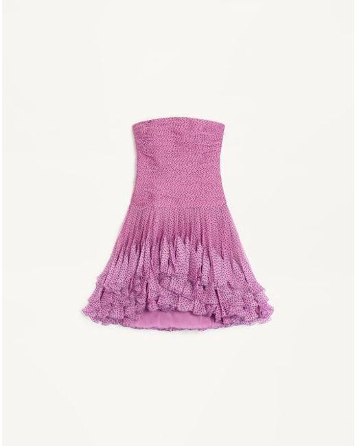 Valentino Pink Plusdepois Print Chiffon Dress