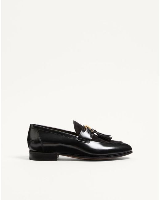 Valentino Garavani White Vaniteux Calfskin And Split Leather Loafer 40.5 for men