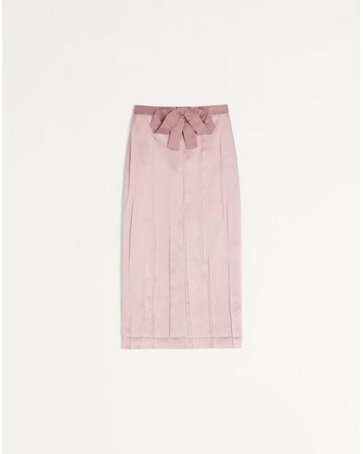 Valentino Pink Satin Midi Skirt