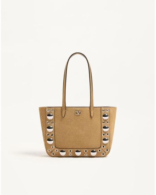 Valentino Garavani Metallic Nellcôte Mini Suede Shopping Bag