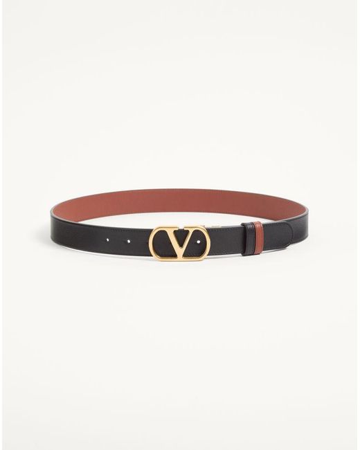 Valentino Garavani Multicolor Vlogo Signature Reversible Shiny Calfskin Belt for men