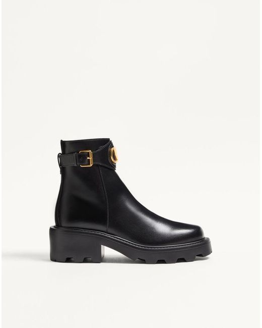 Valentino Garavani Black Vlogo Signature Ankle Boot