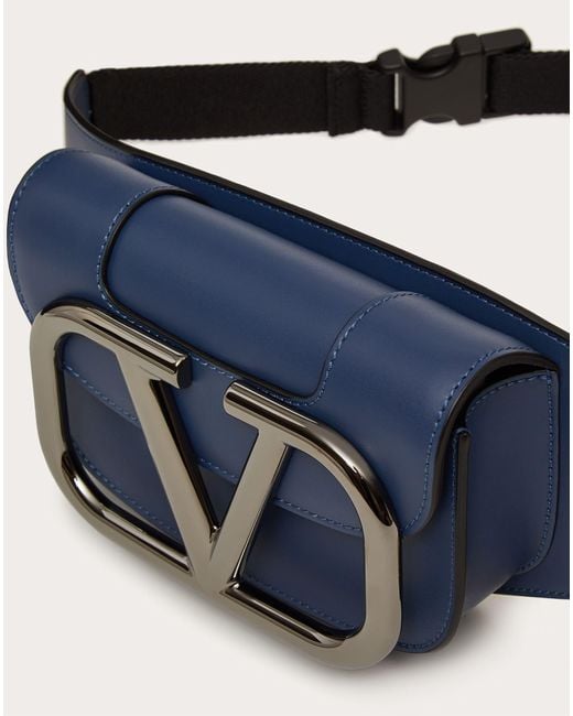Valentino Garavani Supervee Leather Belt Bag in Blue for Men Lyst