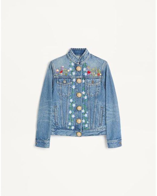 Valentino Blue Embroidered Jacket