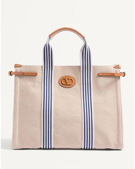 メンズ Valentino Garavani ヴァレンティノ ガラヴァーニ アンティーブ キャンバス トート おとこ ナチュラル/マルチカラー Natural