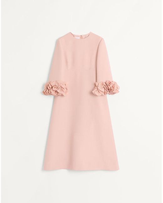 Valentino Pink Crepe Couture Midi Dress 36