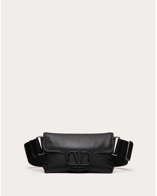 Valentino Garavani White Noir Nappa Leather Shoulder Bag for men