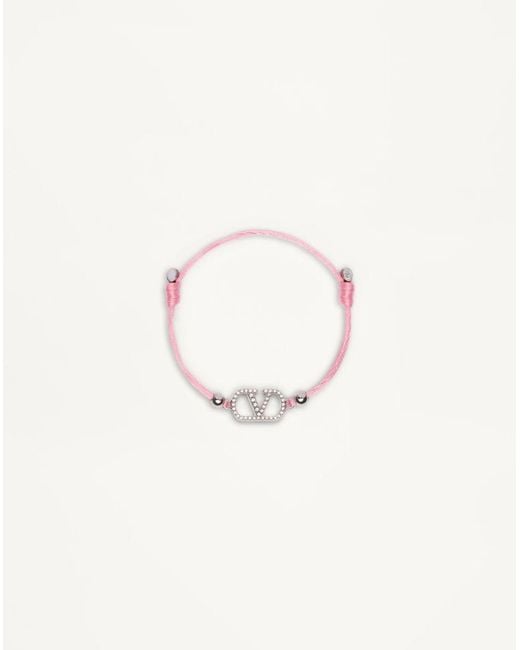 Valentino Garavani Natural Vlogo Signature Cotton Bracelet