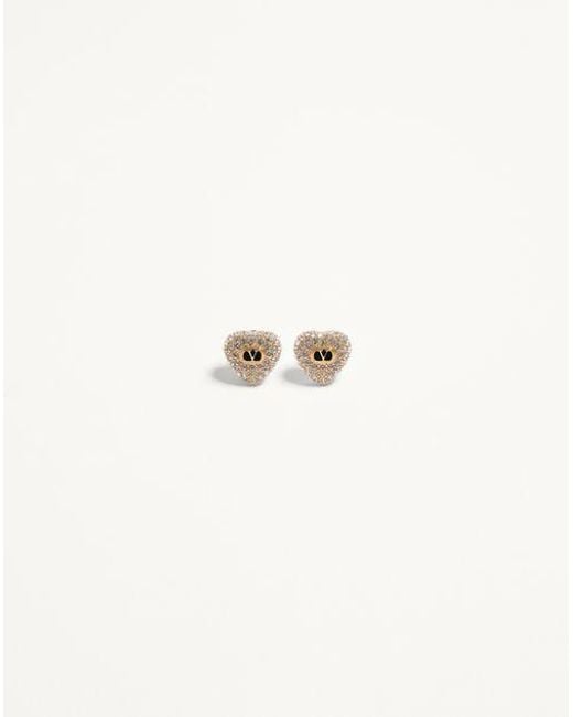 Valentino Garavani クールロイヤル メタル X エナメル X スワロフスキー®クリスタル ピアス 女性 ゴールド/クリスタル Natural