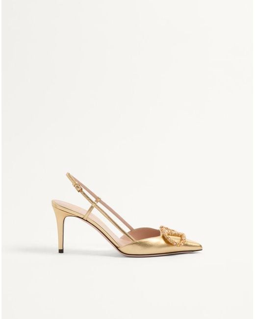 Valentino Garavani Natural Vlogo Signature Slingback Pump