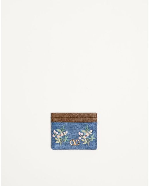Valentino Garavani Blue Vlogo Signature Card Holder