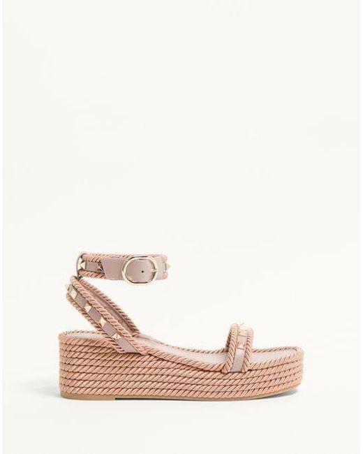 valentino ロックスタッズ カーフスキン ストラップウェッジサンダル ロックスタッズ カーフスキン ストラップウェッジサンダル 95mm