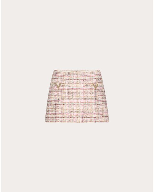 Valentino Pink Glaze Tweed Light Skirt