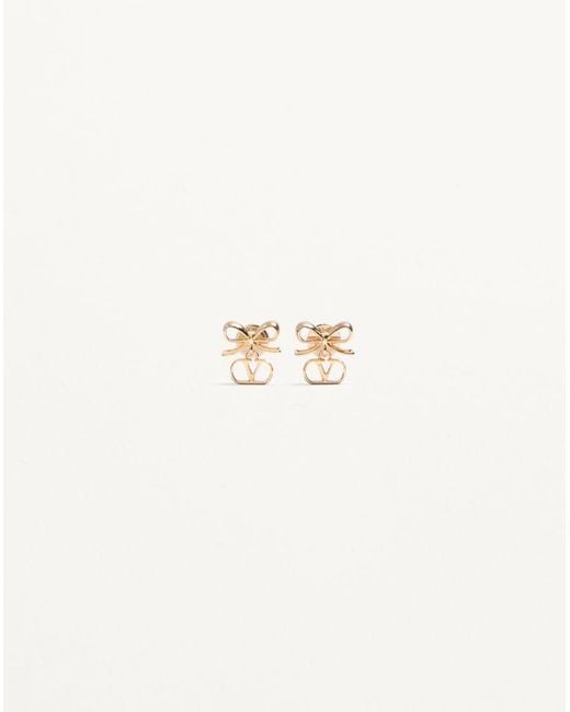 Valentino Garavani Natural Vlogo Signature Metal Earrings