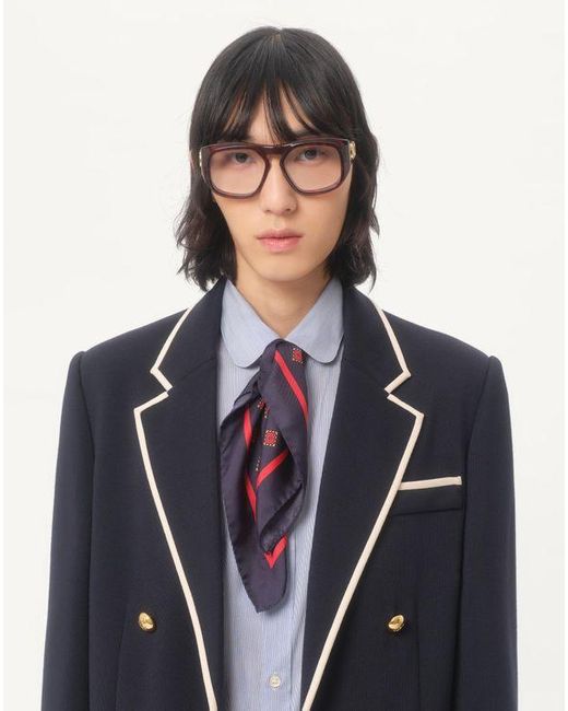 Valentino Garavani Opticool Seidenschal Mann in Blue für Herren