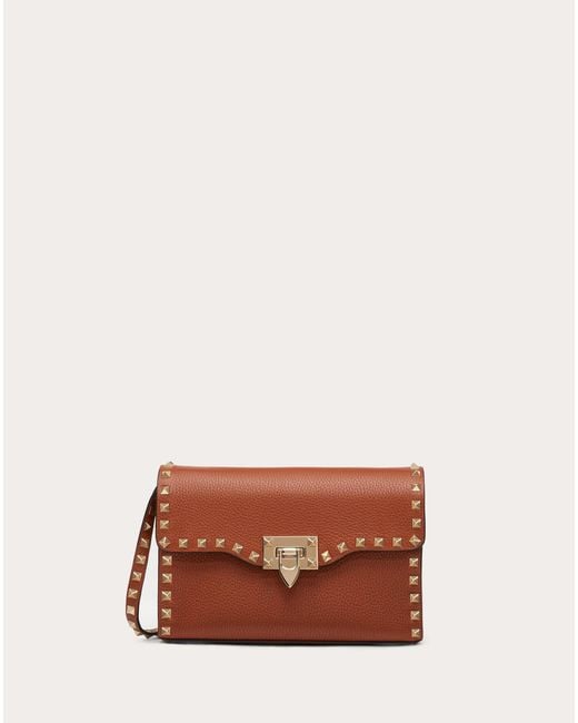 small rockstud grainy leather crossbody bag