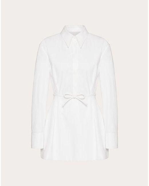 Valentino White Compact Popeline Short Dress