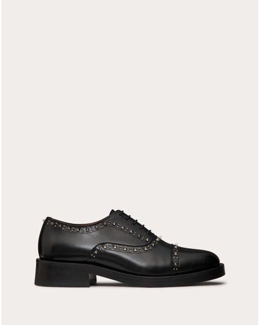 Valentino Garavani Black Gentleglam Oxford Lace-up Shoe In Calfskin