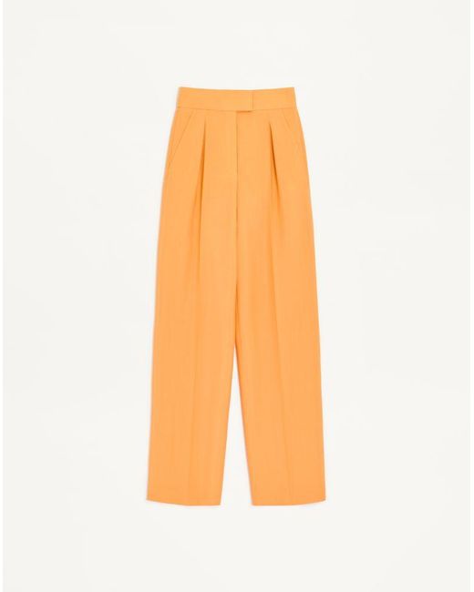 Valentino Orange British Mohair Trousers