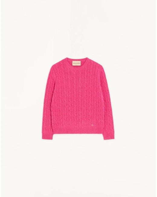 Valentino Pink Mouliné Wool Jumper