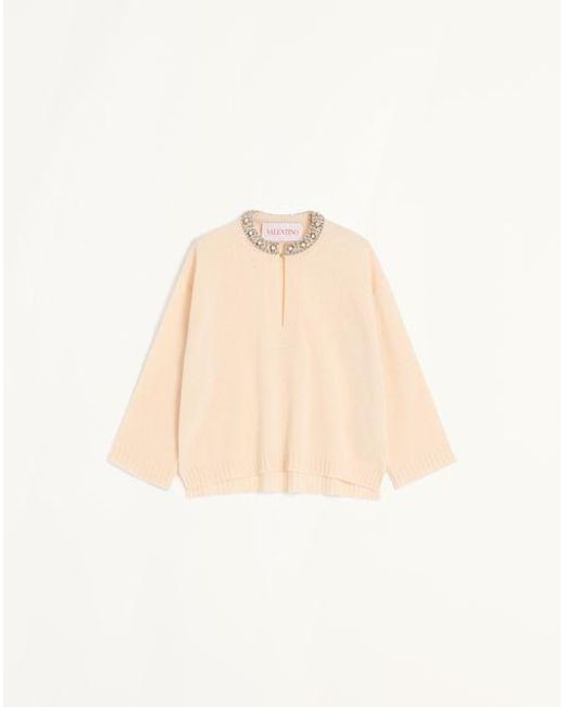 Valentino Natural Embroidered Sweater