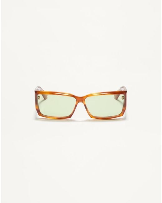 Valentino Natural Rectangular Acetate Eyewear
