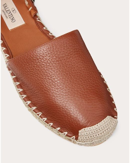 leather flat espadrilles