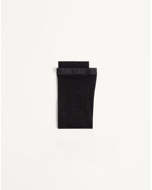 Valentino Black Lycra-Strumpfhose Mit Blumenmuster Frau