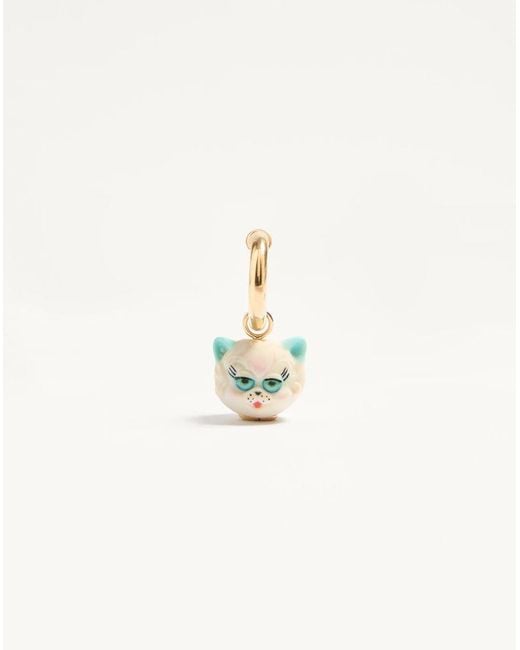Valentino Garavani Le Chat De La Maison Mono Ohrring Aus Nylon Und Metall Mann in White für Herren