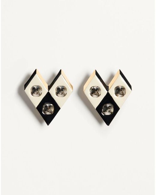 Valentino Garavani Multicolor Losangettes Metal, Enamel And Crystal Earrings