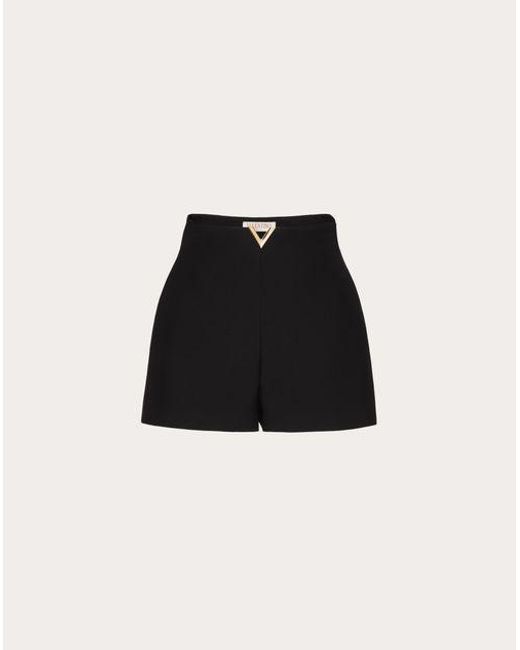 Shorts in crepe couture di Valentino in Black