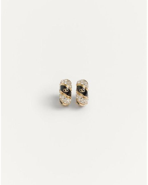 Valentino Garavani Natural Pas Plus Metal, Enamel And Swarovski Crystal Earrings