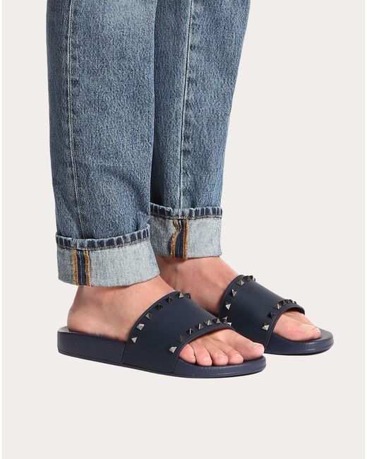 valentino rockstud pool slide
