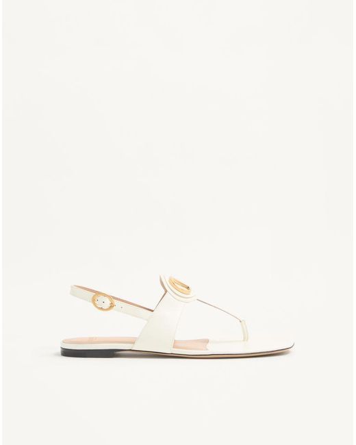 Valentino Garavani Natural Vlogo Signature Thong Sandal