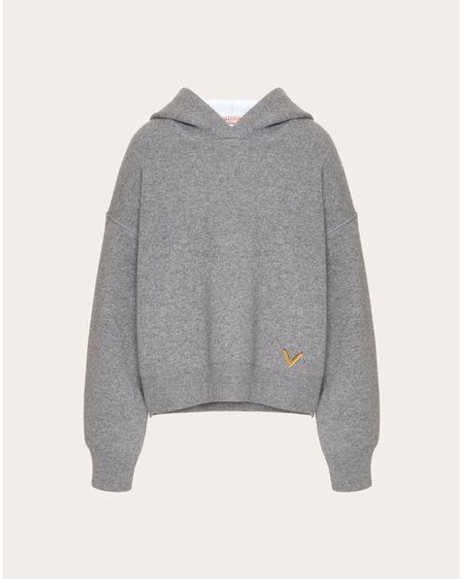 Valentino Gray Wool And Stretched Viscose Jumper