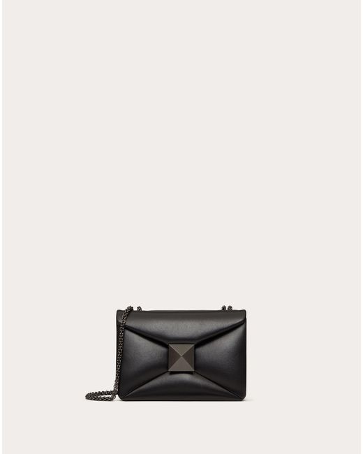 Valentino Garavani Black Small One Stud Nappa Handbag With Chain And Tone-on-tone Stud