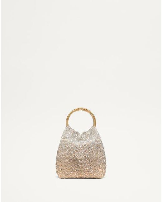 Valentino Garavani Natural Kleine Carry Secrets Bucket-Bag Mit Stickerei Frau