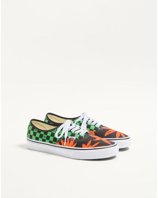 Baskets Basses And Vans En Tissu À Imprimés Vlogo Checkerboard Et Tropical Leaves Homme Valentino Garavani pour homme en coloris Green