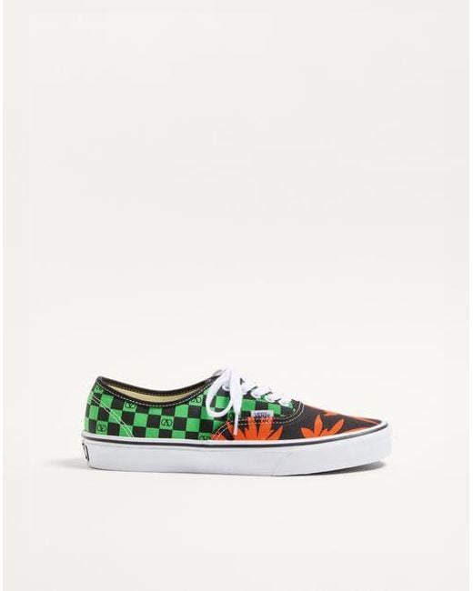 Baskets Basses And Vans En Tissu À Imprimés Vlogo Checkerboard Et Tropical Leaves Homme Valentino Garavani pour homme en coloris Green
