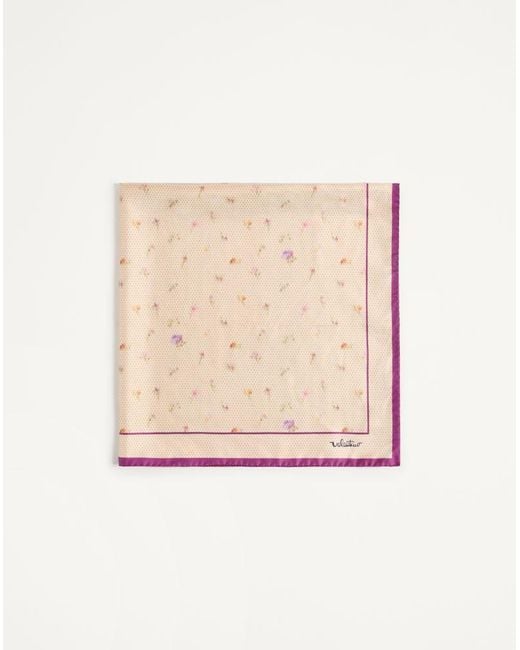 Valentino Garavani Natural Papier Floral Silk Scarf