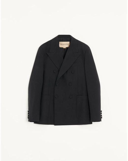 Valentino Blue Double-Breasted Wool Jacket for men