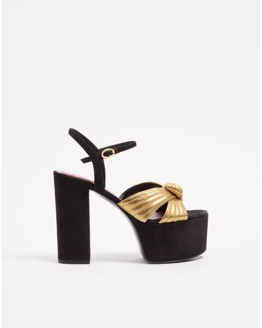 Valentino Garavani Multicolor Crasher Suede Platform Sandal 125Mm 35.5